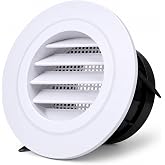 3 Inch Vent Cover, ABS Round Soffit Vent Cover with Built-in a Fly Screen | Louver Soffit Vents with Built-in Screen Mesh, White Dryer Vent Cover for Exhaust Fan, Dryer Vent Hose, and HVAC Ventilation