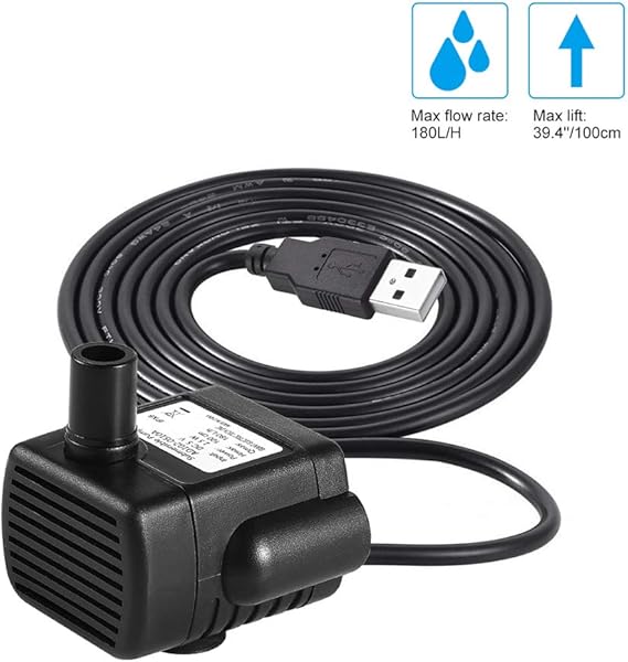 LEDGLE Mini Fountain Pump USB Compact Submersible Pumps Efficient Water