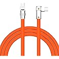 chubbycable FlexElbow Pro - 90 Degree Design 240W Fast Charge Cable Ultra-Thick Silicone Right Angle USB C Cable Phone Tablets Charging Cord, Orange, Type-C to Type-C, 6.6FT