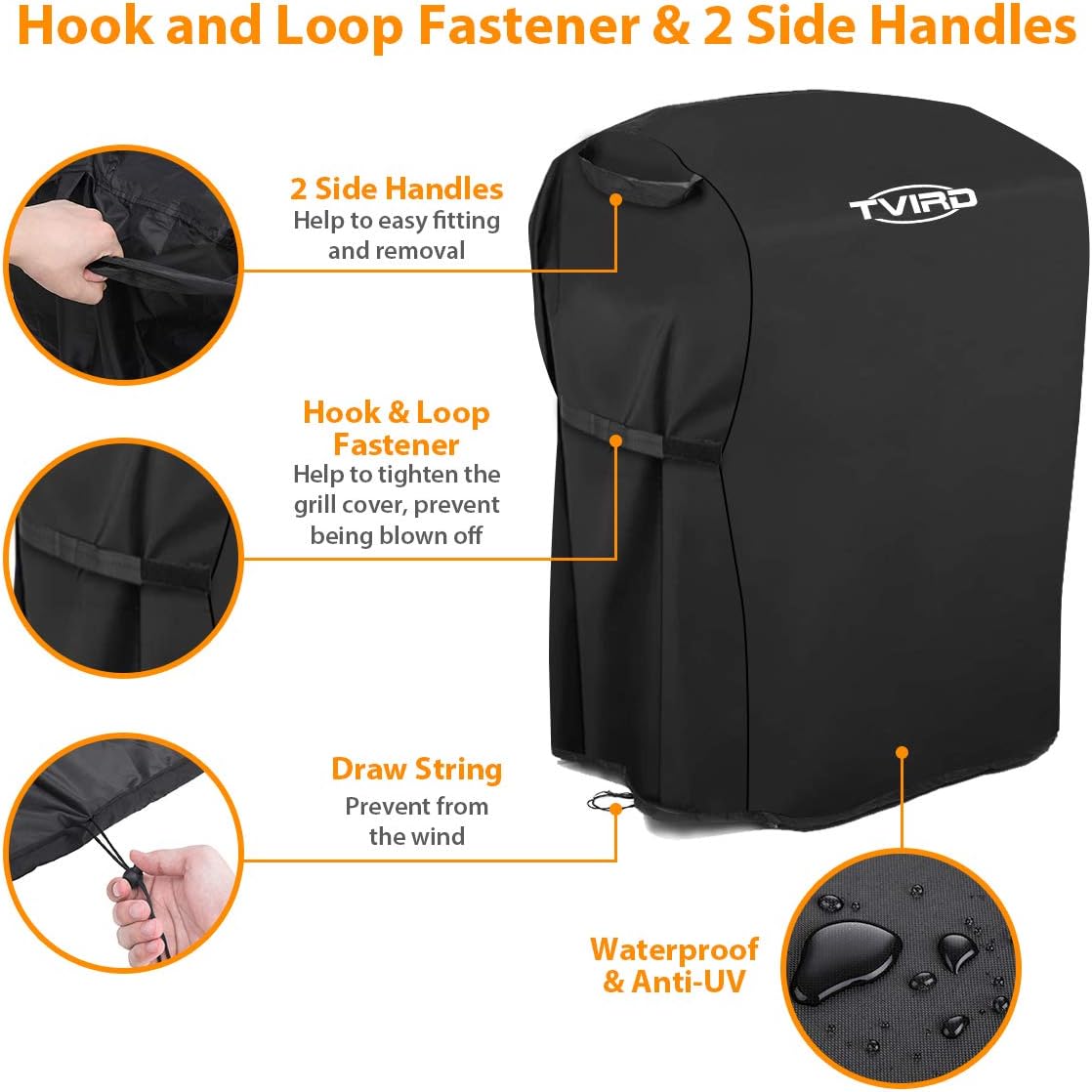 Tvird BBQ Grill Cover 30-inch Waterproof Heavy Duty Gas Grill Covers Fits for Barbeque Grill of Weber, Brinkmann, Char Broil, Holland and More | Rip-Proof and Anti-UV | Oxford Fabric BBQ Cover : Garden & Outdoor