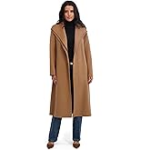 TAHARI Women's Slim Fit Double-Faced Wool Blend Wrap Coat with Tie Belt – Longline Silhouette, Camel, X-Large