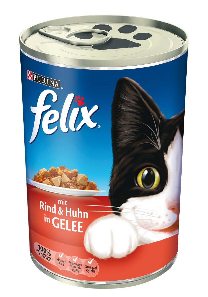 Felix Katzennassfutter In Gelee Mit Rind Und Huhn