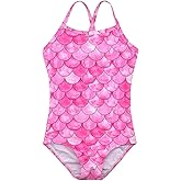HONISEN Girls One Pieces Swimsuit Cute Swimwear Bathing Suits 2-12 Years