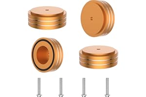 Tertullus 4 Pcs Speaker Feet Aluminum HiFi Turntable Feet Isolation Feet Aluminum Stand Speakers Spikes Audio Pads 58x22mm for HiFi Amplifier/Speaker/Turntable/Player(Gold)