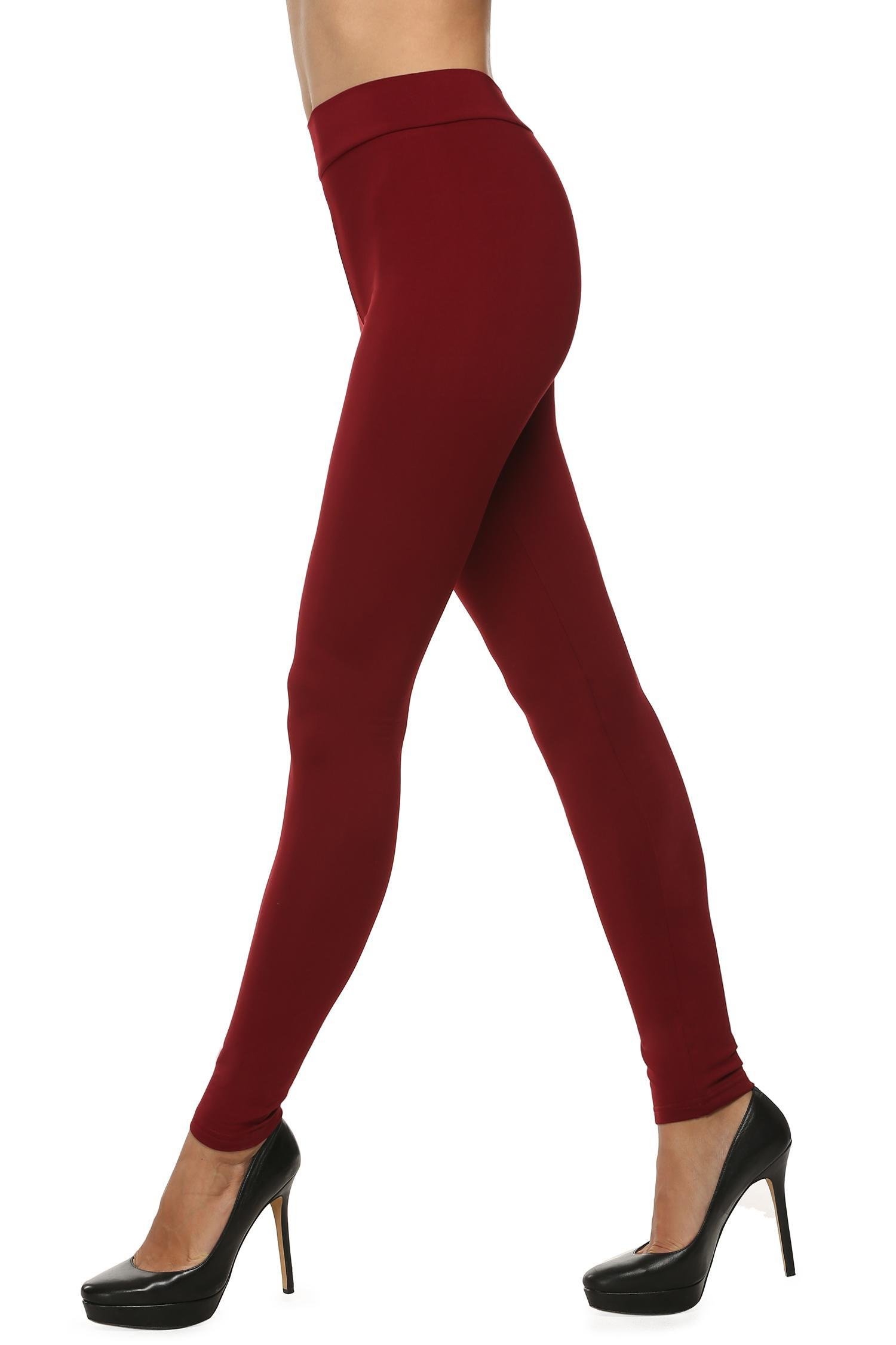 ELOVER Women Full Length Trousers Stretch Waist Leggings Skinny Pencil Pants Thick