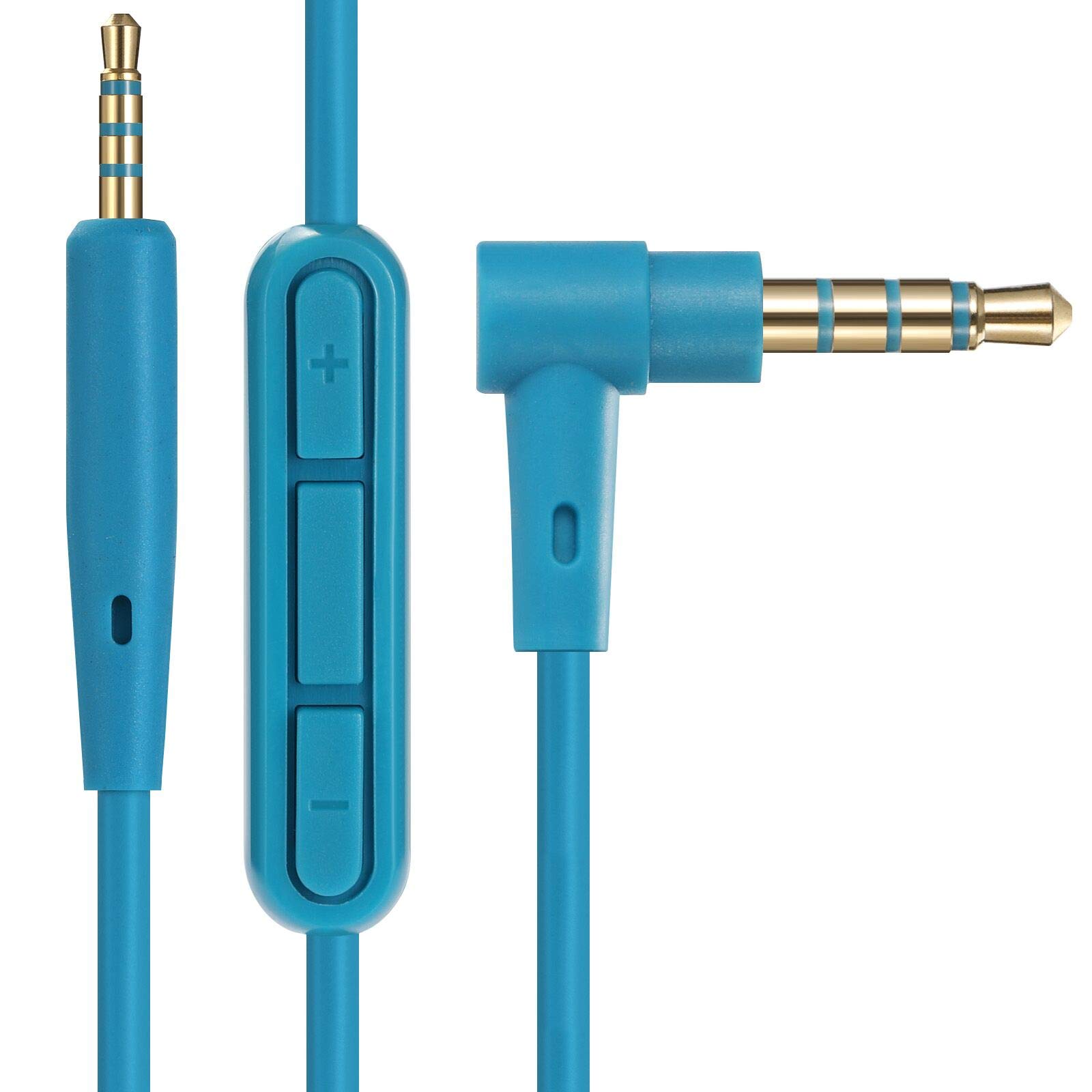 Photo 1 of EARLA TEC Replacement Audio Cable Cord Extension Wire for Bose QuietComfort QC25 QC35 Headphones with in line Mic Volume Control (Blue)