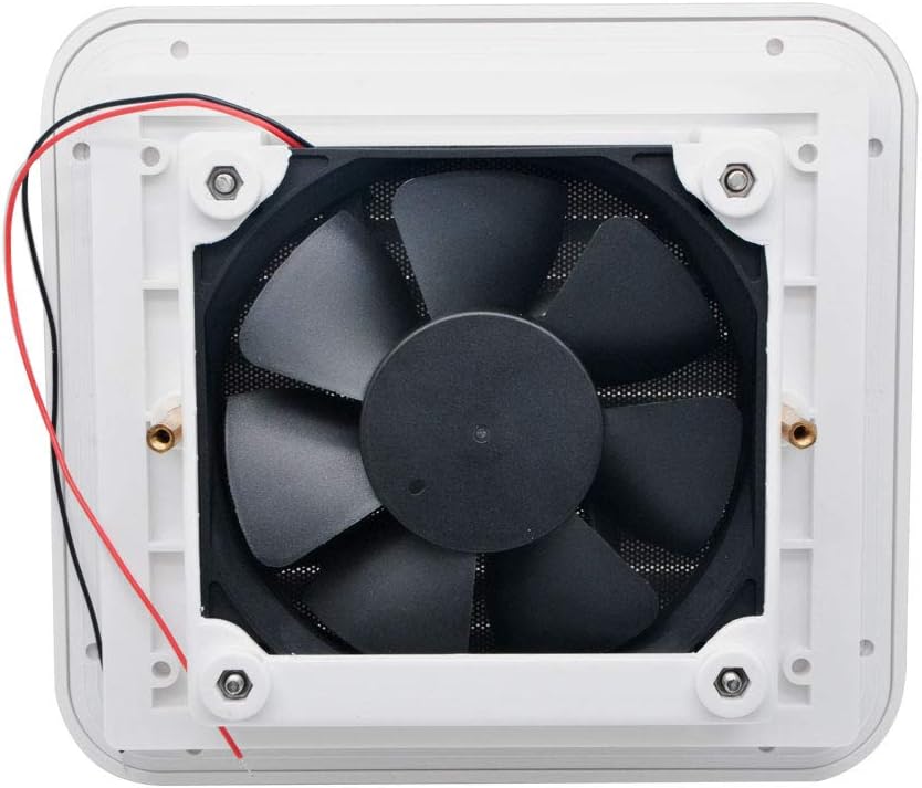 Riloer 12V RV Air Vent Cover Ceiling Duct Wall Hole Air Vent Louver Kitchen Bathroom Freshness System, White - Image 5