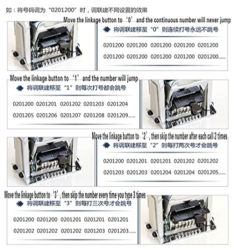 Number Machine Automatic Digit Rubber Position numbering Stamp Office Rolling 8 Position Automatic numbering Machine - Thumbnail 5