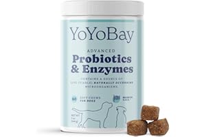 YOYOBAY Probiotics for Dogs, Dog Probiotics and Digestive Enzymes, Pre & Probiotics Over 1 Billion CFUs, for Gut Health and Digestive Health, Yeast Balance, Itchy Skin Relief, Immune Support, 60 Soft Chews