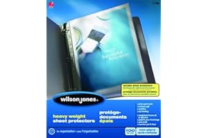 Wilson Jones Heavy Weight Sheet Protectors, Non-Glare, Clear, Letter Size, Box of 100 (5050511792)