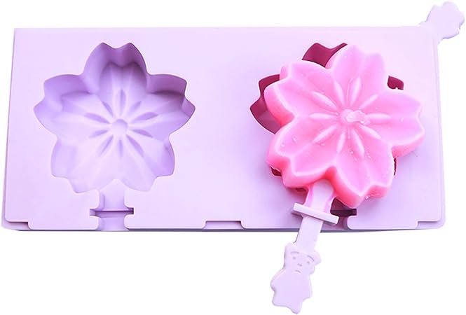 Napravi Rs Couteaux Et Ustensiles De Cuisine Moules A Glace Beicemania Sucette Glace Moule A Glace Coupe Glace Silicone A Batonnets Glace Fleur De Glace Violet Fleur De Cerisier Sakura