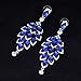 Leaf Laminated Blue Wedding Dangle Earrings for Women or Bridesmaids Bling Earring, Austrain Crystal Earrings For Girl or Bride M&M Jewelry (Blue) minmin