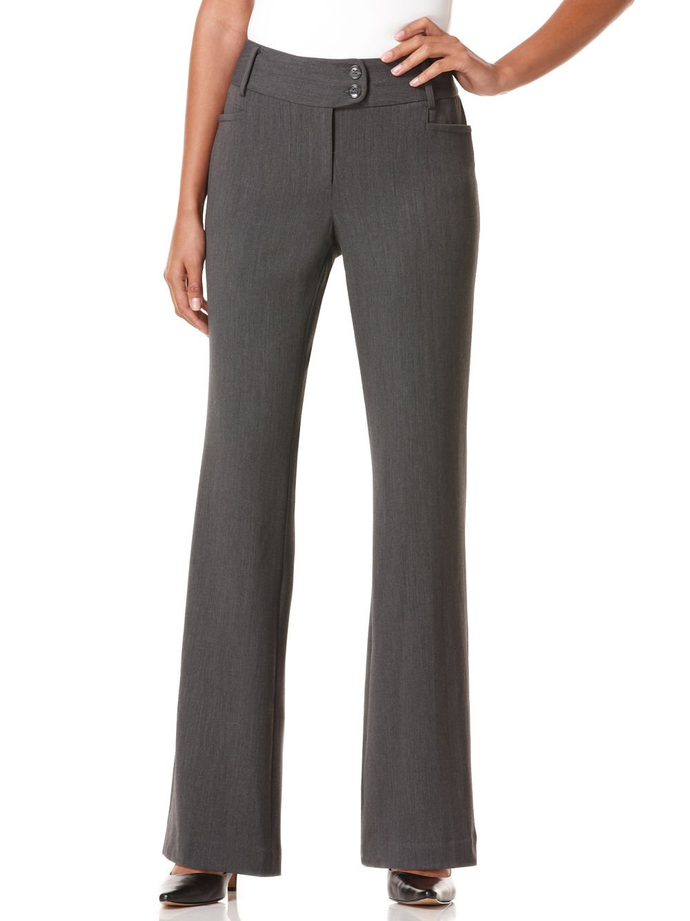 Photo 1 of Rafaella Women's Regular Flat Front Active Waistband Golf Pant with A Classic Fit, Moisture-Wicking and Sun Protection (Sizes 30-54), Graphite, 6