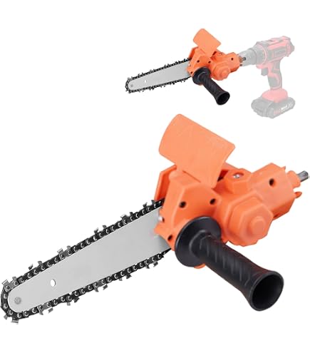 Drill-to-Saw Conversion Head – Stainless Steel Adapter With Auxiliary Handle, Turns Your Drill Into A Chainsaw