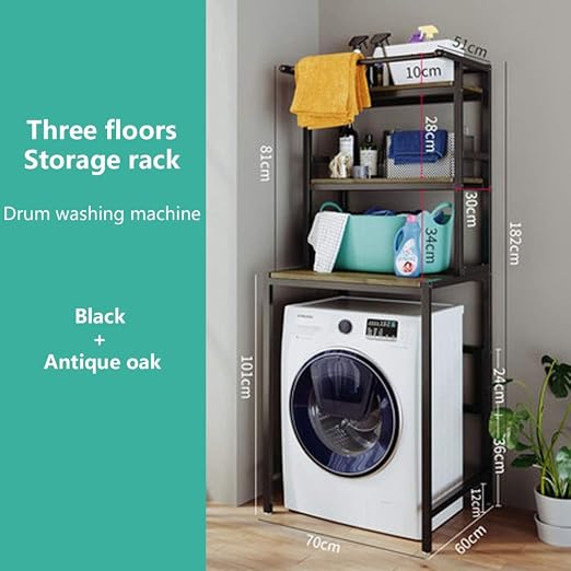 YEQING 3Layer Over Washing Machine Storage Rack Utility Metal Bathroom