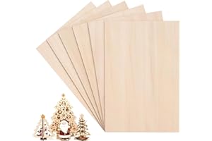 Basswood Sheets 1/8", 3mm Basswood for Laser Cutting, 6 Pack 12"x8" Cricut Wood Sheets, Plywood Sheets Wood Blanks Boards for