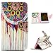 Galaxy Note 3 Wallet Case,Mavis's Diary Special Tribal Flower PU Leather Magnetic Clasp Card Holder Flip Cover for Samsung Galaxy Note 3 & Cute Giraffe Dust Plug& Screen Protector& Golden Feather Pen