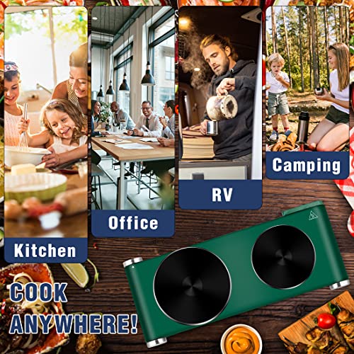 CUSIMAX 1800W Hot Plate, Cast Iron Double Burner, Electric Cooktop, Hot