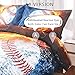 giveuwant 3D Sports Baseball Microfiber Duvet Cover Twin(59x83 Inch), 2 Pieces (1 Pillowcase, 1 Duvet Cover) 3D Baseball Bedding Set, Soft Sports Comforter Cover (No Comforter) for Boys, Kids, Teens