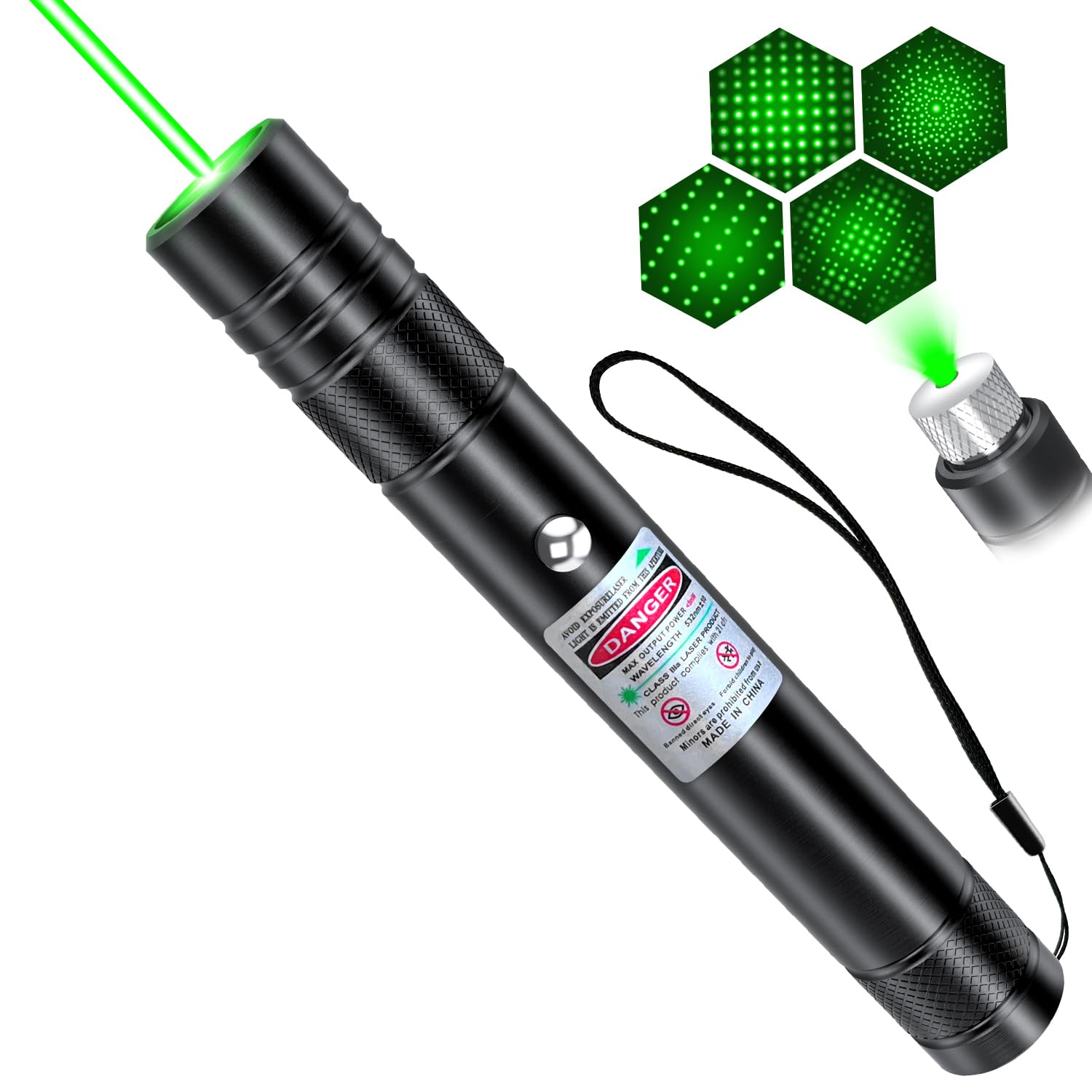 Photo 1 of [Professional] Rechargeable Green Laser Pointer High Power Green Beam Light Long Distance Range For TV/LED/LCD Screens Tactical Flashlights Presentation Office/Outdoors/Astronomic/Construction [007]