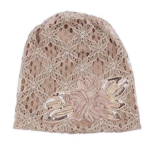 CapsA Winter Warm Knit Hat Women Men Stylish Thin Hip-hop Soft Stretch Knit Slouchy Beanie Hat Skull Cap Lace Flower Slouchy Baggy Head Cap Chemo Beanie Cancer Hat Turban