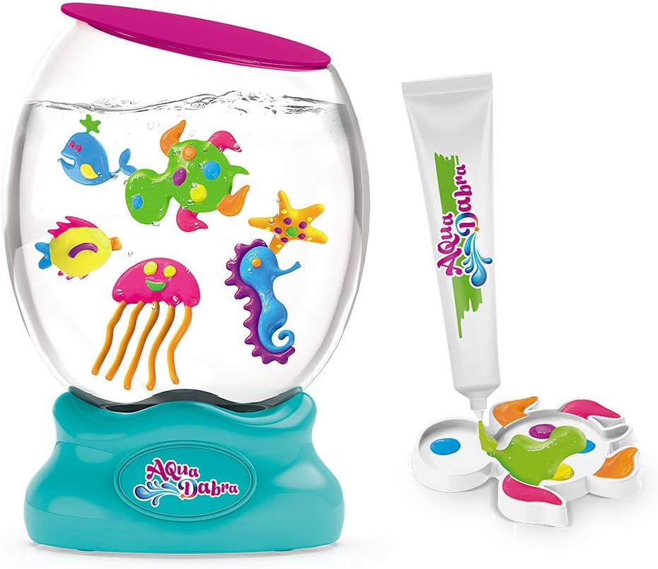 Nomeca Kids Aquarium Fish Tank Toy, Ocean Animals DIY Fantasy Toy Magic Water Slime Paint Sea Figures Molds Learning Creative Education Toy with Night Light Birthday Xmas Gift for Boys Girls Toddlers