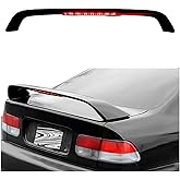 ECOTRIC Trunk Spoiler Compatible with 1996-2000 Honda Civic 2DR Brake Light | Compatible with 1996-2000 Honda Civic 2DR Coupe; w/LED Brake Light Matte Black ABS Plastic Paintable Winglet