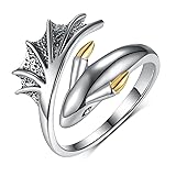 Daixiya Dragon Ring 925 Sterling Silver Adjustable
