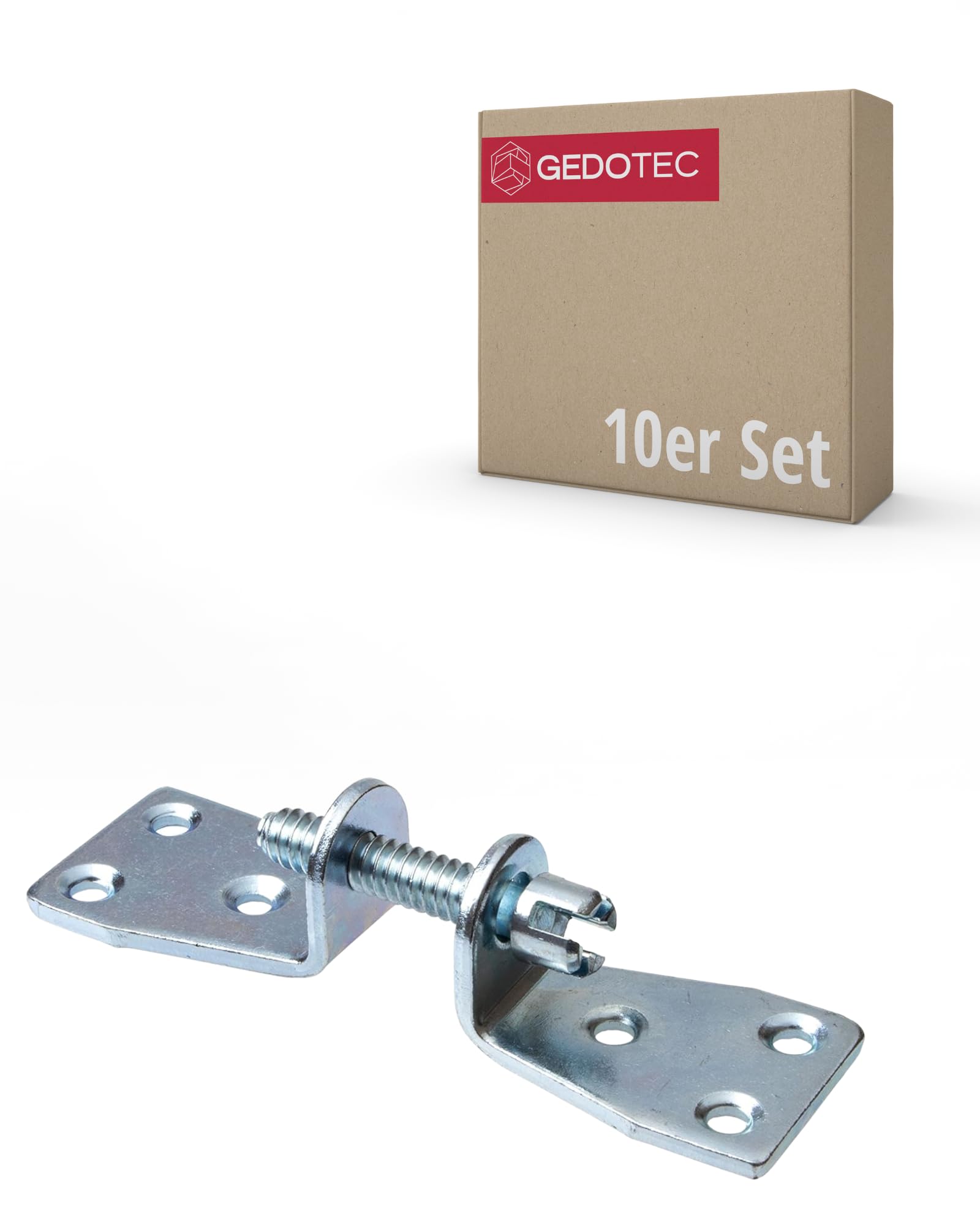 Gedotec Box screws metal universal furniture connector screws connecting screws double | galvanized steel | material thickness 3 mm | 10 set - worktop connectors for screwing — image 1