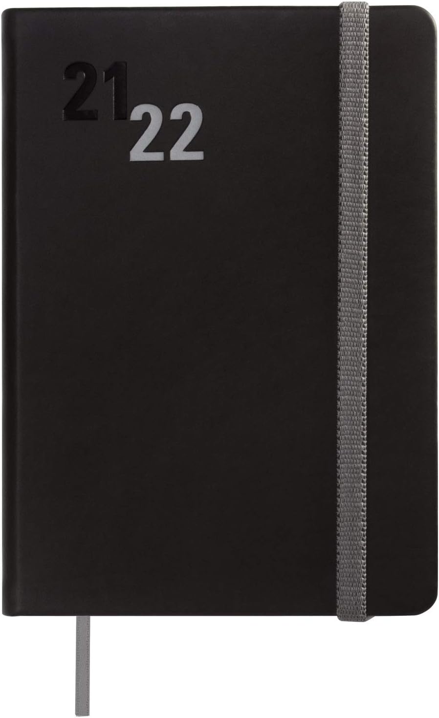 Finocam - Natural Croma Diary 2021 2022 M4-118 x 168 1 Day per Page Black Spanish, Chrom schwarz