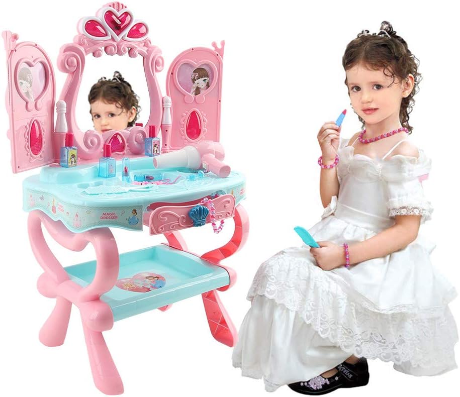 from US, B Toddler Fantasy Vanity Beauty Dresser Table Play Set Pretend