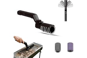 Electric Grill Brush, 3 Speed Rechargeable BBQ Rotary Grill Cleaning Brush, Bristle-Free 304 Stainless Steel Grill Cleaner, C