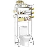 Simple Trending 3 Tier Over The Toilet Rack, Shelf Bathroom, Bathroom Stand Organizer Space Saver, Silver
