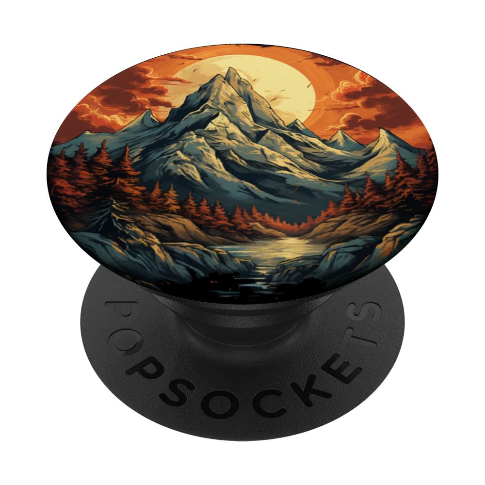 Mountain Shirt with Sun Mountains Hiking Trekking Alps Gift PopSockets Swappable PopGrip