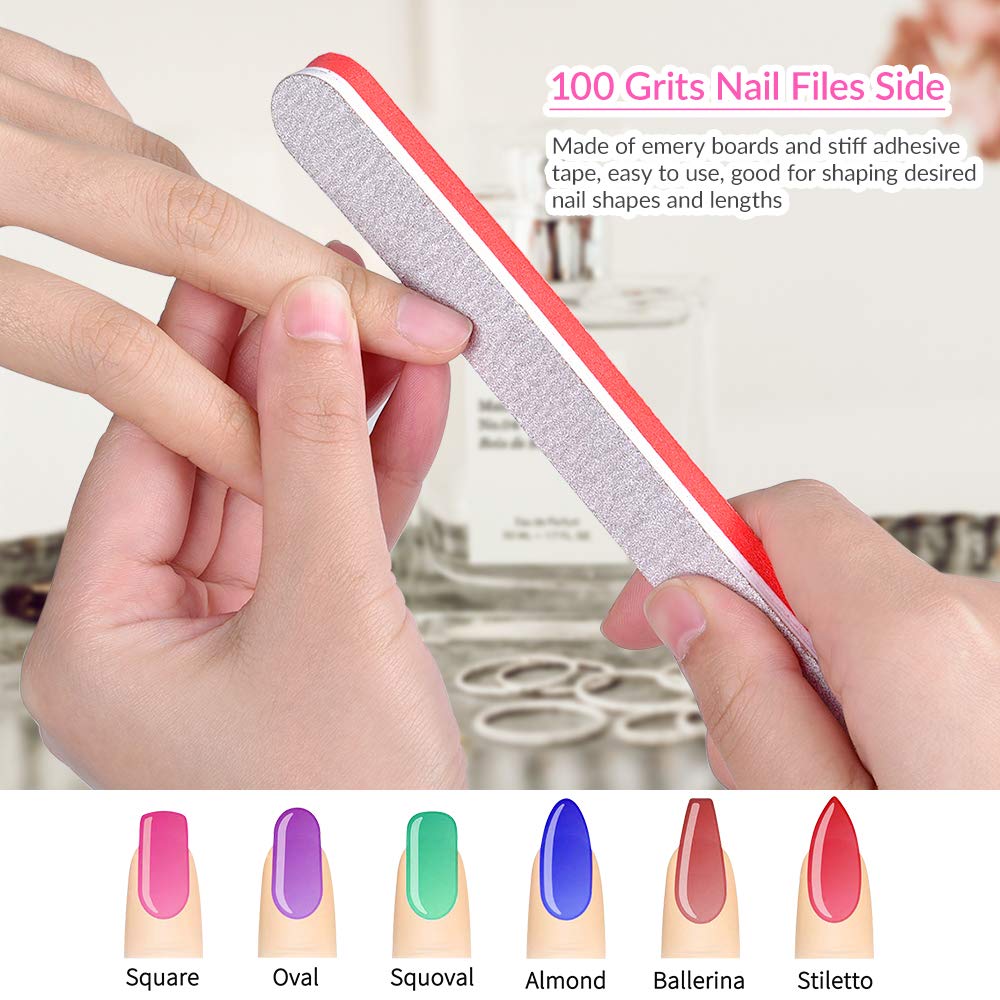 Nail Files and Buffers, TsMADDTs Professional Manicure Tools Kit 8pcs Nail File Set, Sanding Buffer and 100 Grit File Double Surfaces 2 in 1 Nail Tools : Beauty
