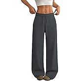 JEKAOYI Womens Wide Leg Casual Pants High Waisted Lounge Pants Comfy Business Work Pants with Pockets Dark Gray