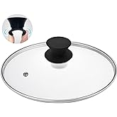 Glass Lid for 11 Inch Cast Iron Skillets Frying Pans, 28cm Tempered Lids for Dutch Ovens, 11In Pan Cover with Stainless Steel Rim for Stock Pots, Heat Resistant Handle, Dishwasher Safe