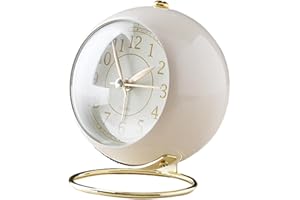 Battery Alarm Clock - Silent Analog Alarm Clock Non Ticking Loud with Light Function - Simple Basic Battery Operated for Deep