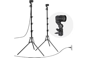 LS LIMO STUDIO LIMOSTUDIO LimoStudio (2 Pack) Photography AC Socket for Universal Bulb E26 E27 Base with Umbrella Reflector Holder, 7 ft. (83 inch) Light Stand Tripod Lamp Holder, UL Listed, 11 ft. Long Cable, AGG2946