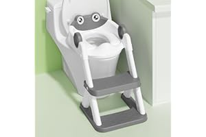 Rabb 1st Frog Potty Training Seat, Upgrade Toddler Toilet Seat for Kids Boys Girls, 2 in 1 Potty Training Toilet for Kids, Splash Guard Anti-Slip Pad Step Stool