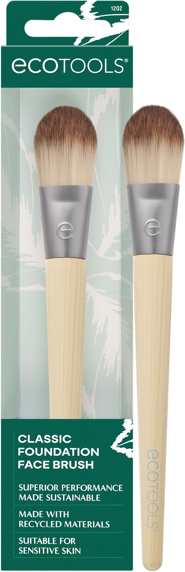 EcoTools Classic Foundation Brush Liquid Cream Vegan Cruelty-Free Synthetic