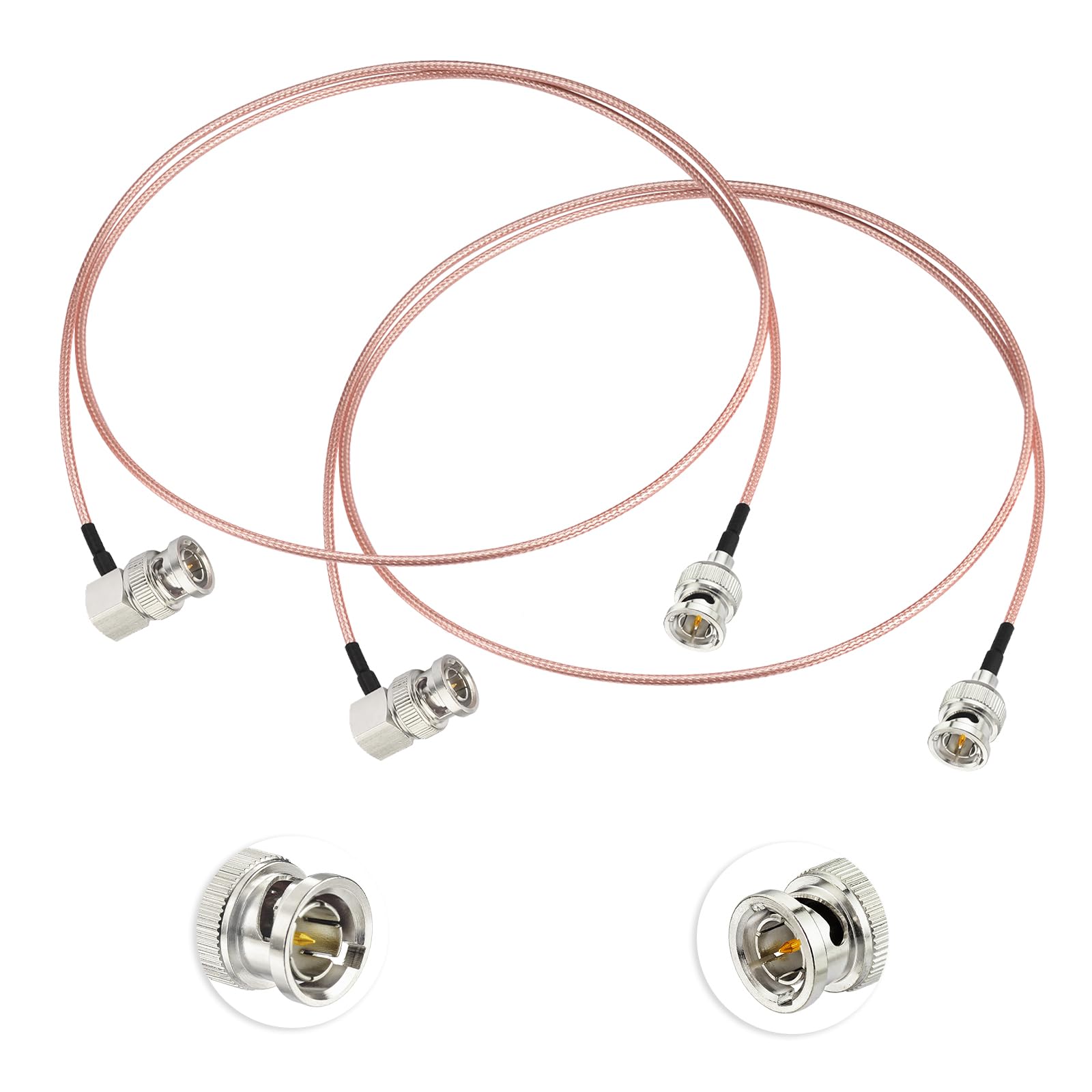 Superbat Thin BNC Male to Male Right Angle RG179 Cable 1m,2Pcs Short HD 3G SDI Video Cable 75ohm for Blackmagic Camera SDI Converter CCTV Monitor Audio Video System Supports 3G-SDI/HD-SDI/4K/8K