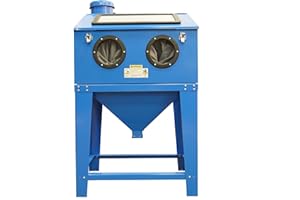 Cimcame Abrasive Blast Cabinet 90 Gallon with Dust Collection Reclaimer System Floor Sandblasting&Sandblaster Cabinet for Rust Grime Paint Removing