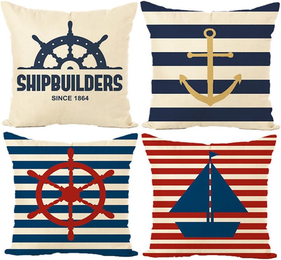 Miulee Lot De 4 Housse Coussin De Canape Polyester Impression