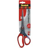 Scotch 8" Precision Scissors Great for Everyday Use | Stainless Steel Scissors with Sharp Edge, Soft Comfort Grip, Good for Fabric, Heavyweight Paper and Photos