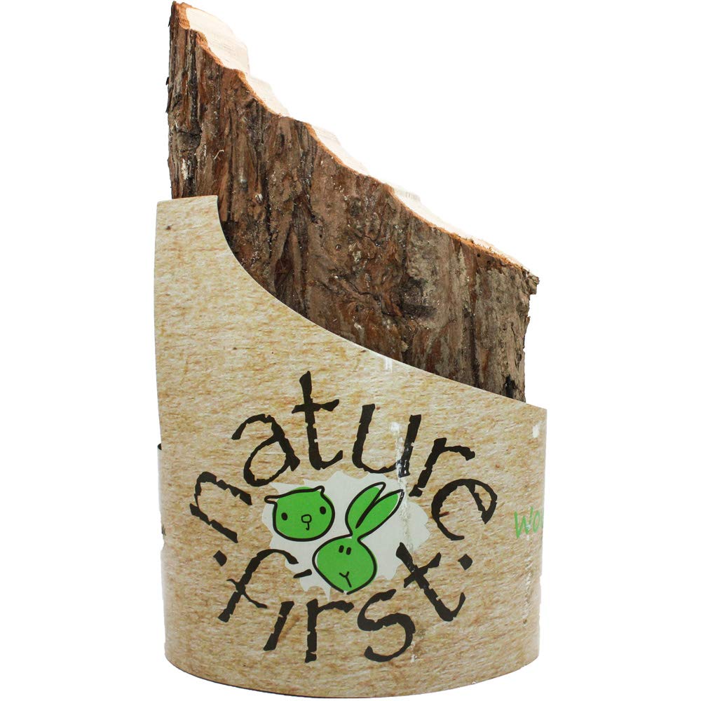 Happy Pet Wooden Hideaway for Small Animals Durable Fun Natural Nesting Hiding Playing Nibbling Cosy Hut Cage Habitat Accessory Treat Toy - Medium