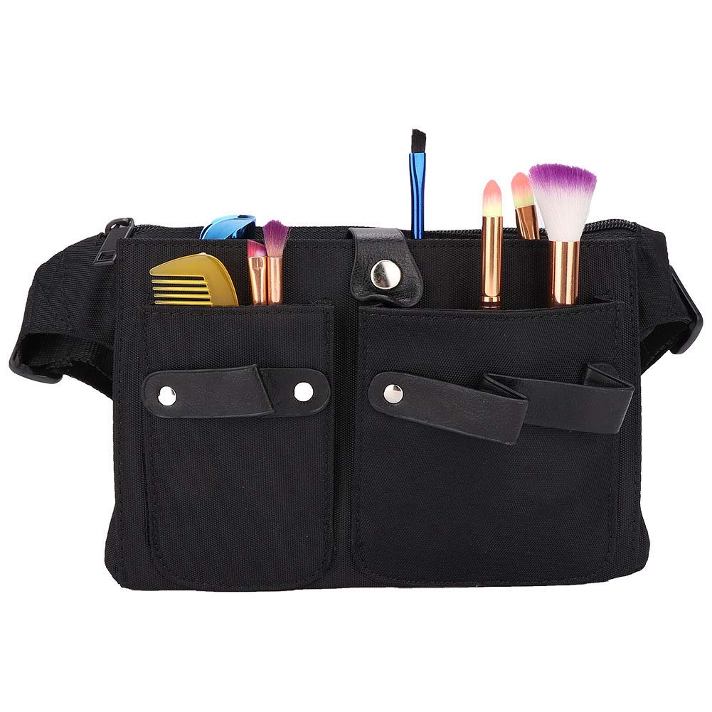 Hair Scissor Holster Pouch with Waist Shoulder Belt for Hairdressers Barber PU Leather Shears Hairdressing Tool Case Bag Holder Black