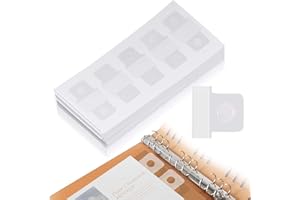 PJERASR 500PCS Clear Binder Hole Reinforcement Stickers, Self-Adhesive Hole Punch Reinforcement Labels, Change No Punched Page to Loose-Leaf Binder Refill Insert for Scrapbooking Album Office School Supplies