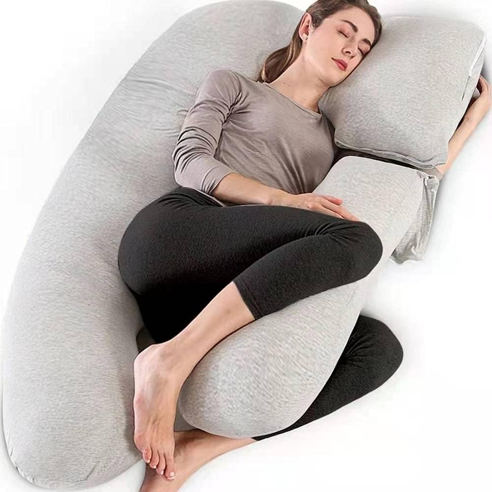 Chilling Home Pregnancy Pillows for Sleeping, U Shaped Body Pillow 2-in-1 Pregnant Pillows for Sleeping Full Body Pillow, Maternity Pillows for Sleeping 55 inch Pregnancy Body Pillow with Jersey Cover: Kitchen & Dining