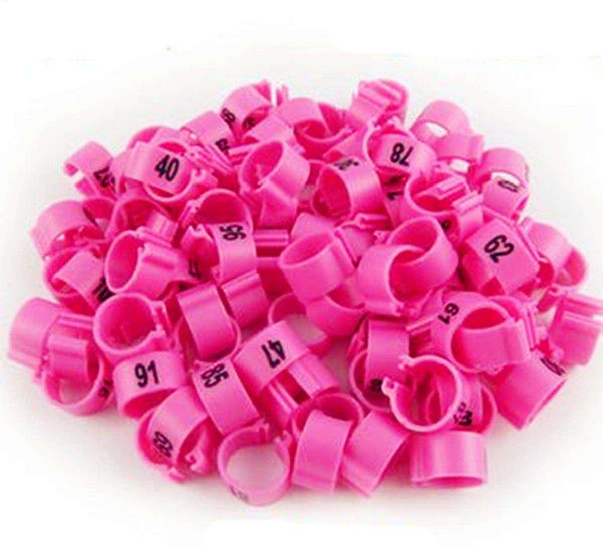 freen-p 100pcs/lot Color Numbered Birds Duck Chicken Leg Bands 12mm Chicken Rings